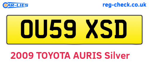 OU59XSD are the vehicle registration plates.