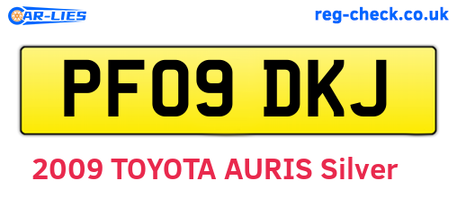 PF09DKJ are the vehicle registration plates.