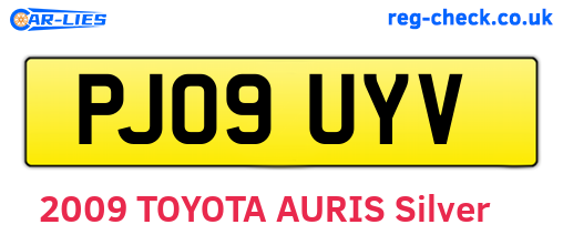 PJ09UYV are the vehicle registration plates.