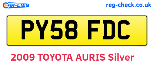 PY58FDC are the vehicle registration plates.