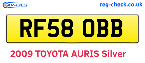 RF58OBB are the vehicle registration plates.