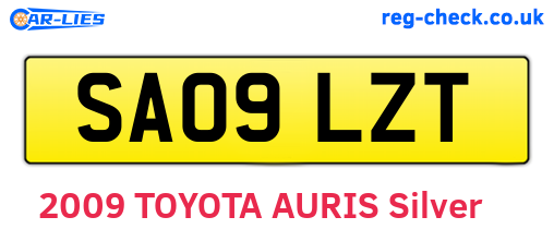 SA09LZT are the vehicle registration plates.