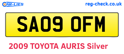 SA09OFM are the vehicle registration plates.