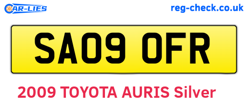 SA09OFR are the vehicle registration plates.