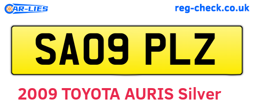 SA09PLZ are the vehicle registration plates.