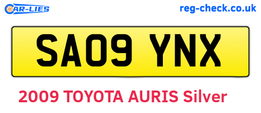 SA09YNX are the vehicle registration plates.