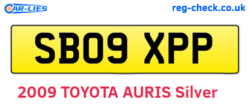 SB09XPP are the vehicle registration plates.