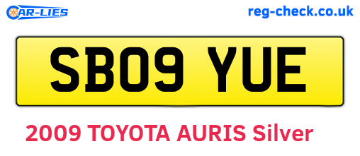 SB09YUE are the vehicle registration plates.