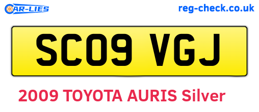 SC09VGJ are the vehicle registration plates.