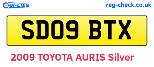 SD09BTX are the vehicle registration plates.