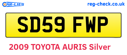 SD59FWP are the vehicle registration plates.
