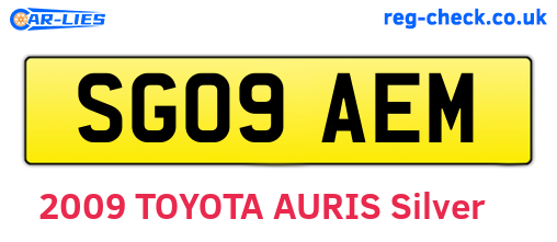SG09AEM are the vehicle registration plates.