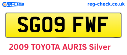 SG09FWF are the vehicle registration plates.