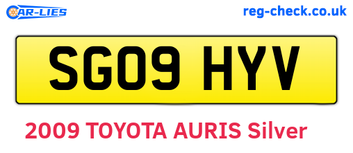 SG09HYV are the vehicle registration plates.