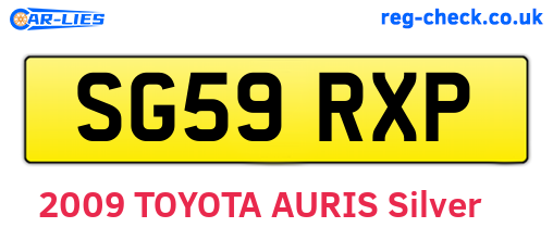 SG59RXP are the vehicle registration plates.