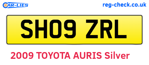 SH09ZRL are the vehicle registration plates.