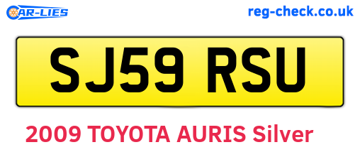 SJ59RSU are the vehicle registration plates.