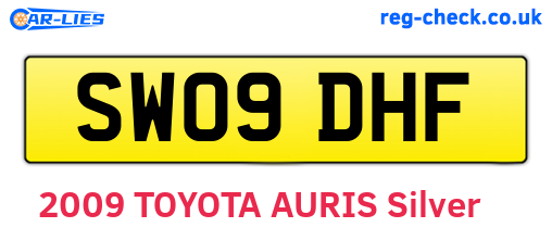 SW09DHF are the vehicle registration plates.