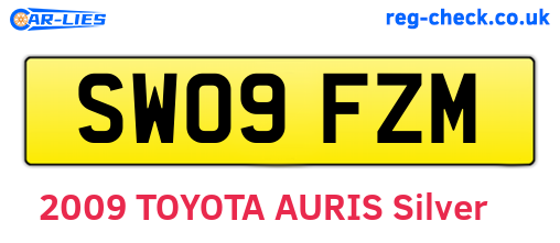 SW09FZM are the vehicle registration plates.