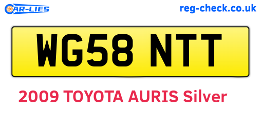 WG58NTT are the vehicle registration plates.