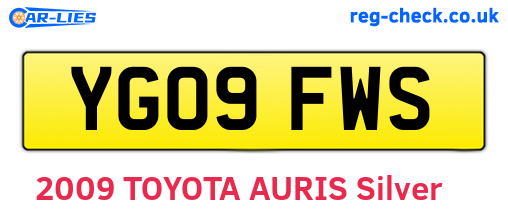 YG09FWS are the vehicle registration plates.