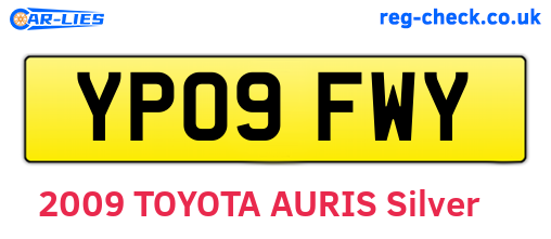 YP09FWY are the vehicle registration plates.