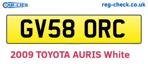 GV58ORC are the vehicle registration plates.