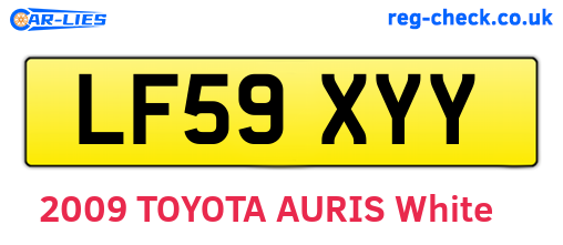 LF59XYY are the vehicle registration plates.