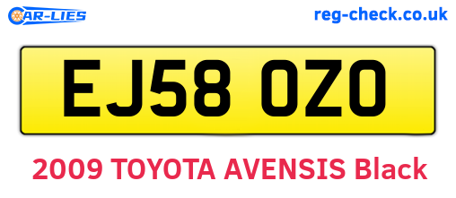 EJ58OZO are the vehicle registration plates.