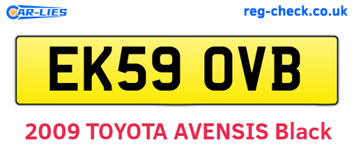 EK59OVB are the vehicle registration plates.