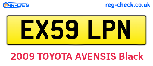 EX59LPN are the vehicle registration plates.