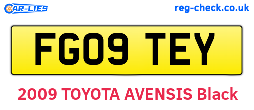 FG09TEY are the vehicle registration plates.