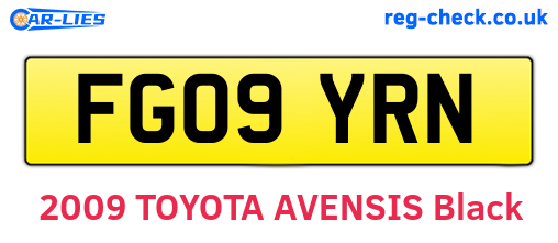 FG09YRN are the vehicle registration plates.