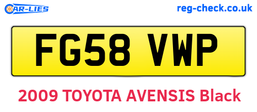 FG58VWP are the vehicle registration plates.
