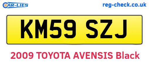 KM59SZJ are the vehicle registration plates.