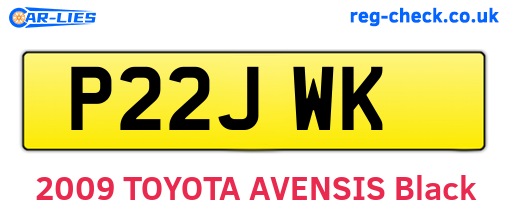 P22JWK are the vehicle registration plates.