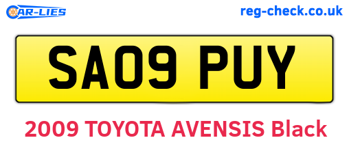 SA09PUY are the vehicle registration plates.