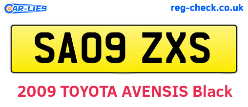 SA09ZXS are the vehicle registration plates.