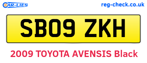SB09ZKH are the vehicle registration plates.