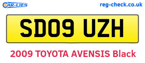 SD09UZH are the vehicle registration plates.