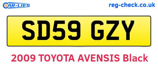 SD59GZY are the vehicle registration plates.