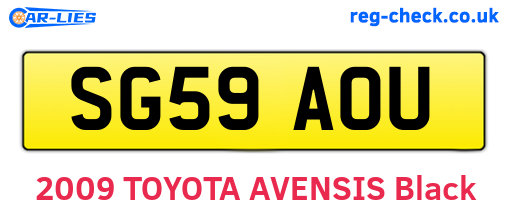 SG59AOU are the vehicle registration plates.