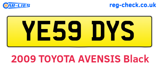 YE59DYS are the vehicle registration plates.