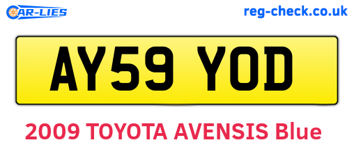 AY59YOD are the vehicle registration plates.