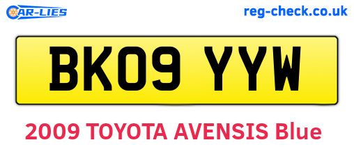 BK09YYW are the vehicle registration plates.