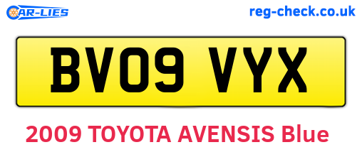 BV09VYX are the vehicle registration plates.