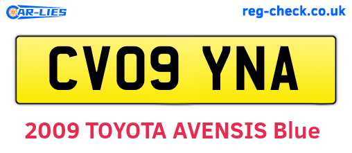 CV09YNA are the vehicle registration plates.