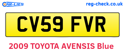 CV59FVR are the vehicle registration plates.