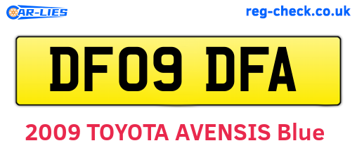 DF09DFA are the vehicle registration plates.