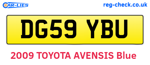 DG59YBU are the vehicle registration plates.
